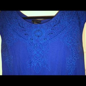 Blue summer dress cut out detailing